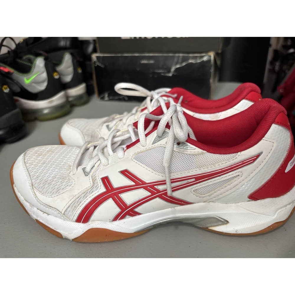 ASICS Gel-Rocket Men's volleyball Racquet Sport Shoes White Red Gum US 9.5